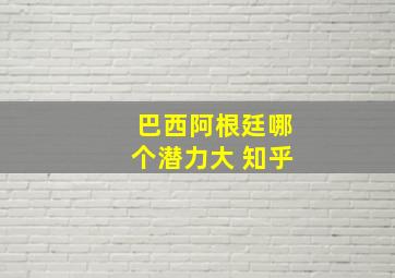 巴西阿根廷哪个潜力大 知乎